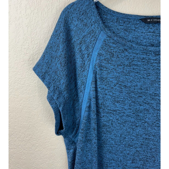 H by Halston Womens Pullover T-shirt Size‎ XS Blue Black Blend Short Sleeve - Picture 6 of 13